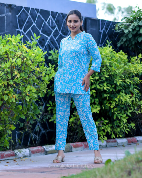 Sky Blue Rayon Coord Set – Comfortable & Stylish Regular Wear - Image 3